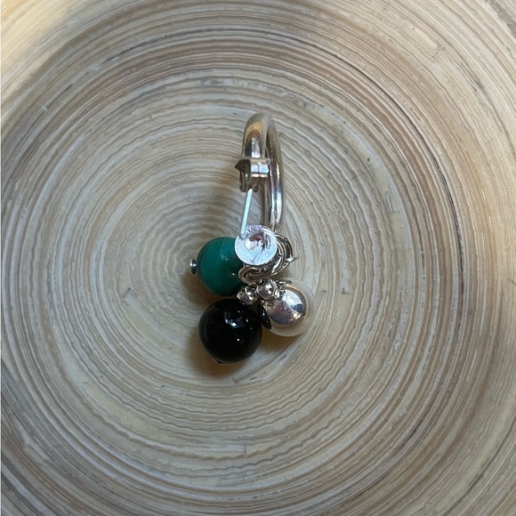 Vintage 925 Sterling Silver Hoop Earrings - Picture 2 of 5